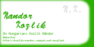 nandor kozlik business card